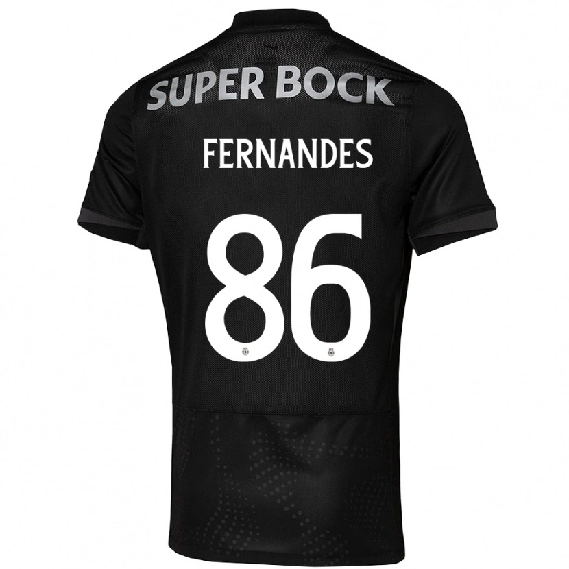 Danxen Hombre Camiseta Emanuel Fernandes #86 Negro Blanco 2ª Equipación 2025/26 La Camisa