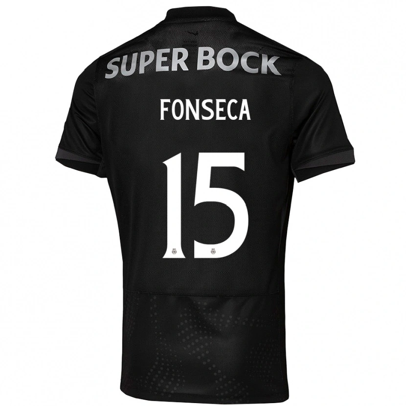 Danxen Hombre Camiseta Beatriz Fonseca #15 Negro Blanco 2ª Equipación 2025/26 La Camisa