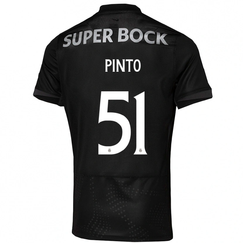 Danxen Hombre Camiseta Diogo Pinto #51 Negro Blanco 2ª Equipación 2025/26 La Camisa