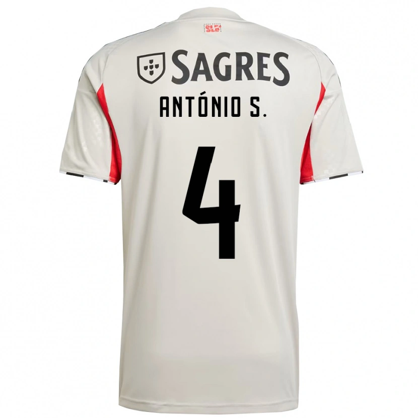 Danxen Hombre Camiseta António Silva #4 Blanco Roto Rojo 2ª Equipación 2025/26 La Camisa