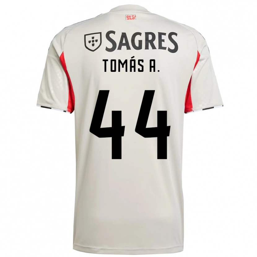 Danxen Hombre Camiseta Tomás Araújo #44 Blanco Roto Rojo 2ª Equipación 2025/26 La Camisa