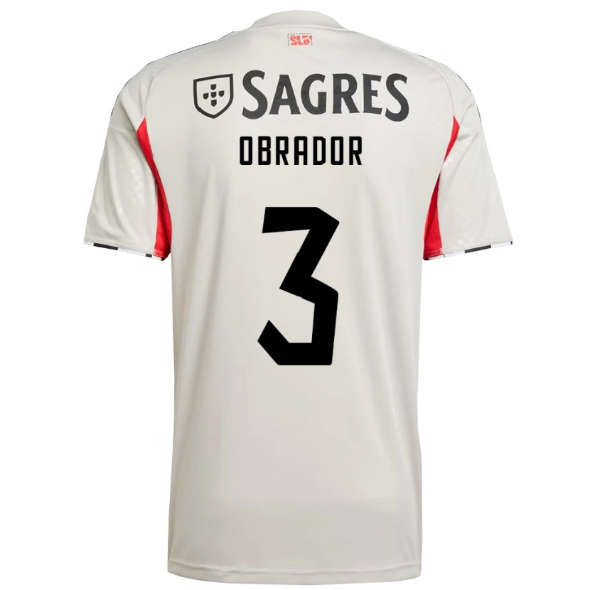 Danxen Hombre Camiseta Rafa Obrador #3 Blanco Roto Rojo 2ª Equipación 2025/26 La Camisa