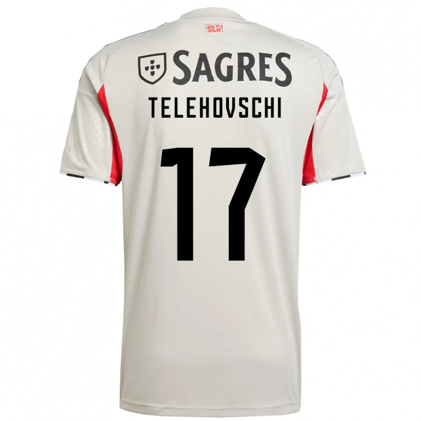 Danxen Hombre Camiseta Dinis Telehovschi #17 Blanco Roto Rojo 2ª Equipación 2025/26 La Camisa