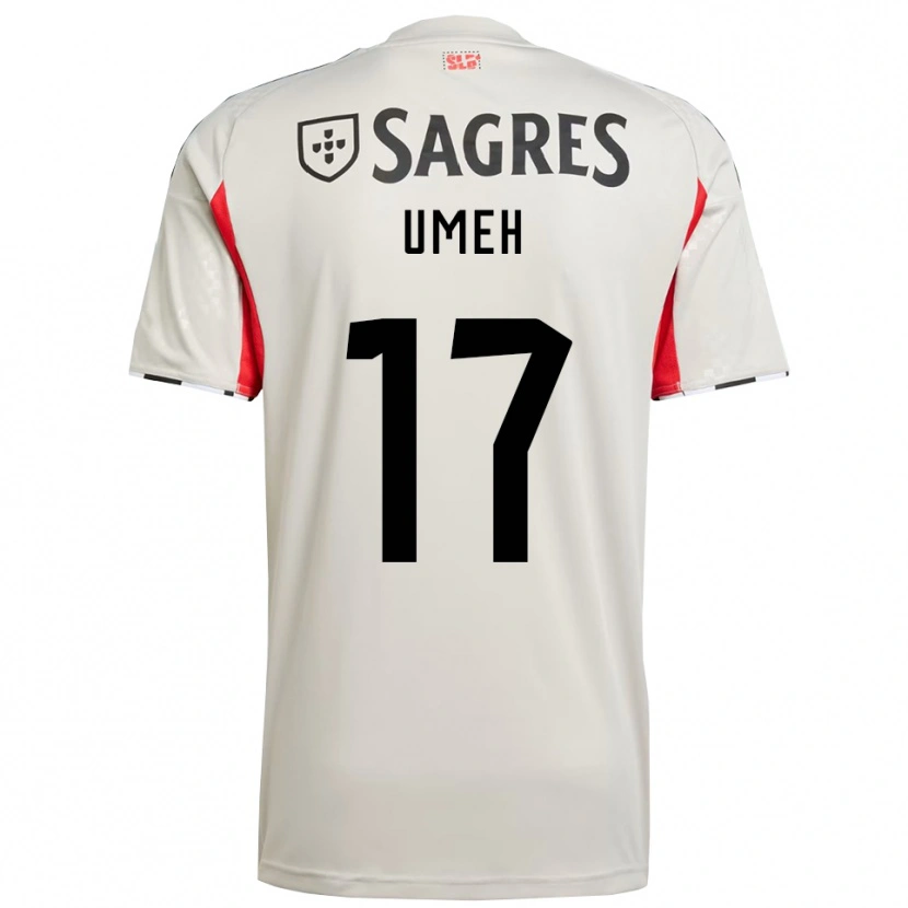 Danxen Hombre Camiseta Jaden Umeh #17 Blanco Roto Rojo 2ª Equipación 2025/26 La Camisa