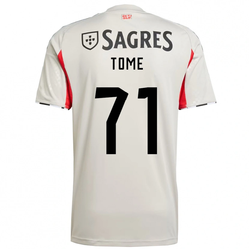 Danxen Hombre Camiseta Joao Tome #71 Blanco Roto Rojo 2ª Equipación 2025/26 La Camisa