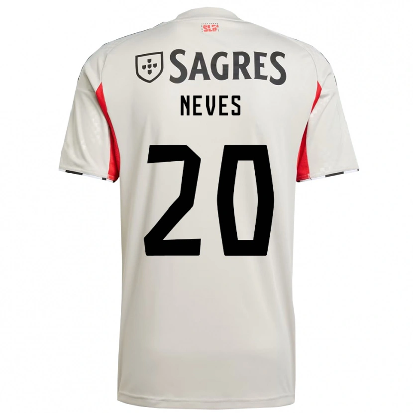 Danxen Hombre Camiseta Gil Neves #20 Blanco Roto Rojo 2ª Equipación 2025/26 La Camisa