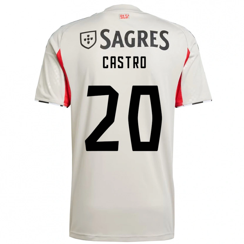 Danxen Hombre Camiseta Guilherme Castro #20 Blanco Roto Rojo 2ª Equipación 2025/26 La Camisa