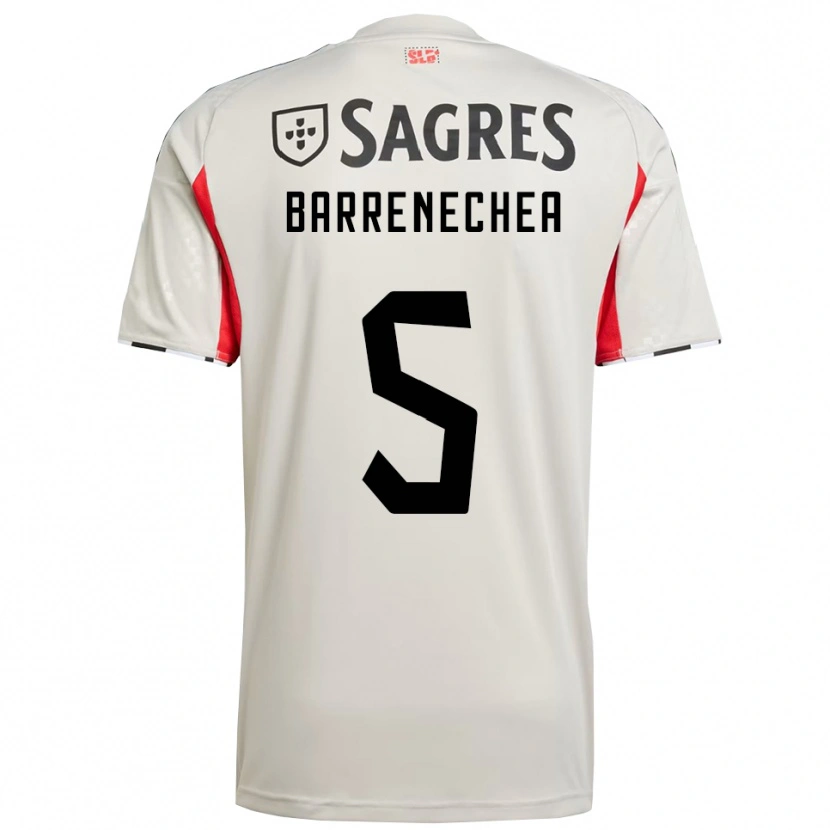 Danxen Hombre Camiseta Enzo Barrenechea #5 Blanco Roto Rojo 2ª Equipación 2025/26 La Camisa