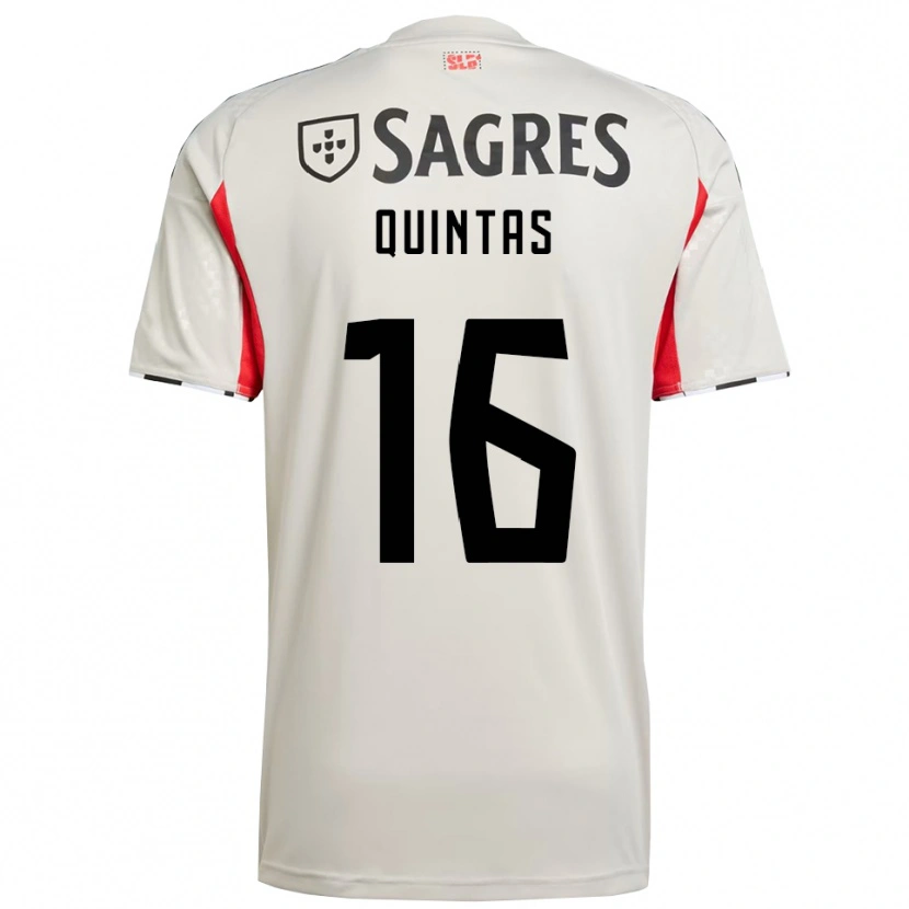 Danxen Hombre Camiseta Rafael Quintas #16 Blanco Roto Rojo 2ª Equipación 2025/26 La Camisa