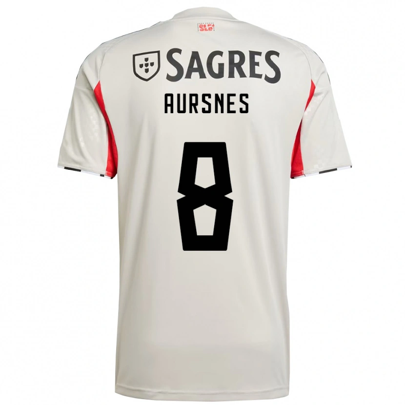 Danxen Hombre Camiseta Fredrik Aursnes #8 Blanco Roto Rojo 2ª Equipación 2025/26 La Camisa