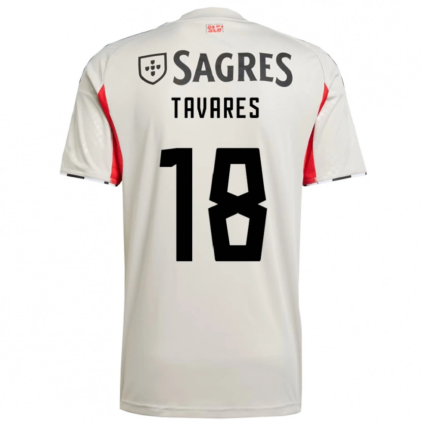 Danxen Hombre Camiseta Leonardo Tavares #18 Blanco Roto Rojo 2ª Equipación 2025/26 La Camisa
