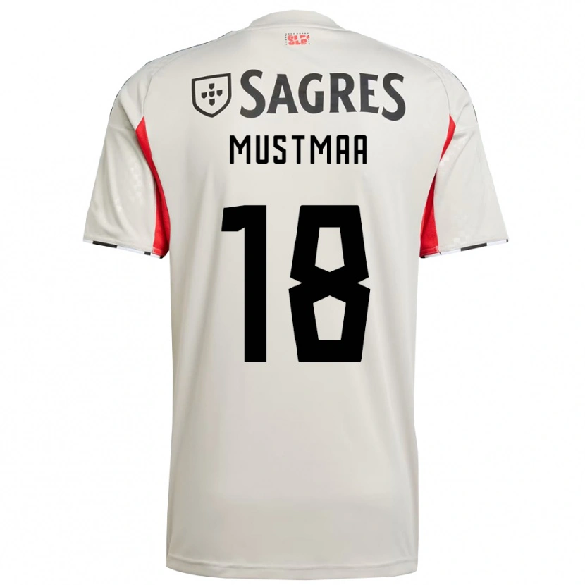 Danxen Hombre Camiseta Karel Mustmaa #18 Blanco Roto Rojo 2ª Equipación 2025/26 La Camisa
