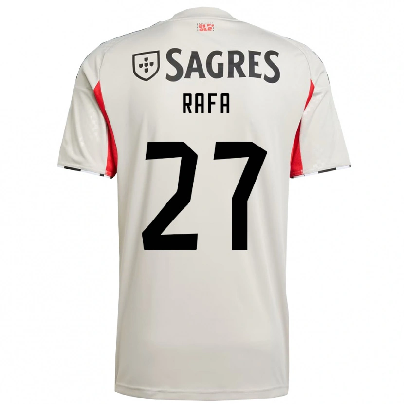 Danxen Hombre Camiseta Rafa Silva #27 Blanco Roto Rojo 2ª Equipación 2025/26 La Camisa