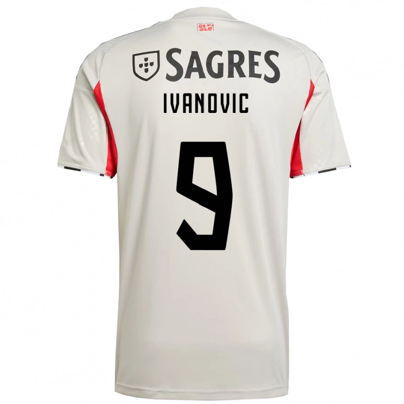 Danxen Hombre Camiseta Franjo Ivanovic #9 Blanco Roto Rojo 2ª Equipación 2025/26 La Camisa