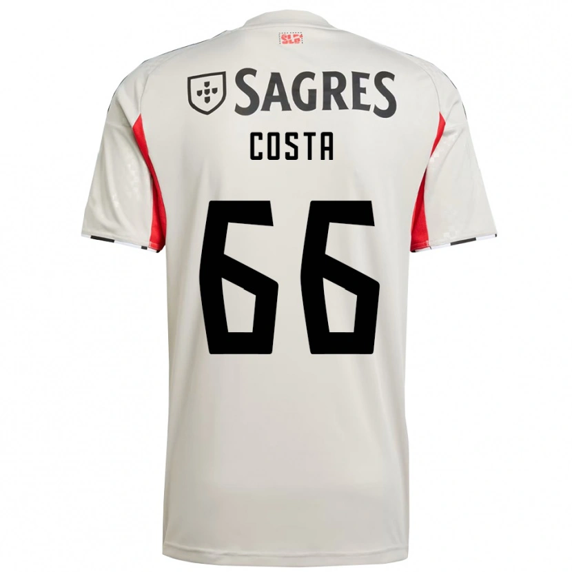 Danxen Hombre Camiseta Rute Costa #66 Blanco Roto Rojo 2ª Equipación 2025/26 La Camisa