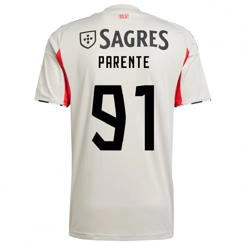 Danxen Hombre Camiseta Tiago Parente #91 Blanco Roto Rojo 2ª Equipación 2025/26 La Camisa