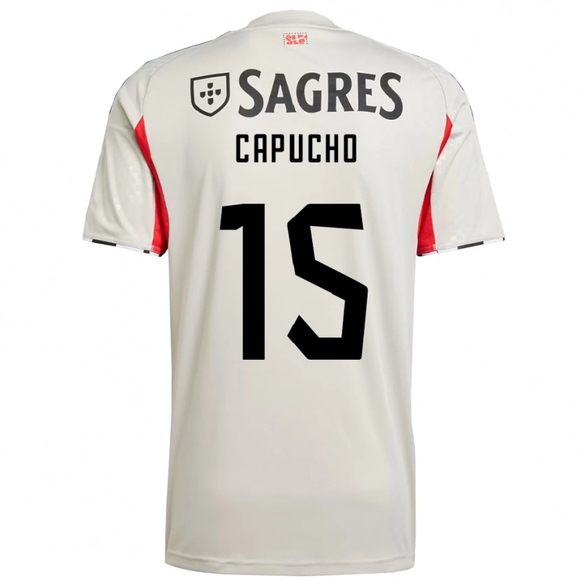 Danxen Hombre Camiseta João Capucho #15 Blanco Roto Rojo 2ª Equipación 2025/26 La Camisa