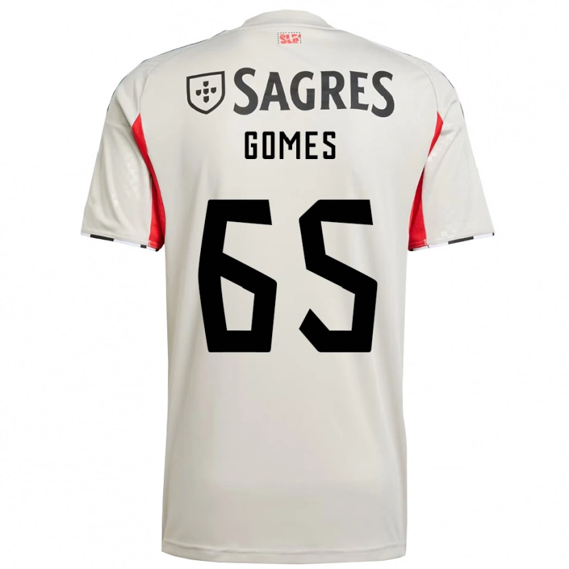 Danxen Hombre Camiseta André Gomes #65 Blanco Roto Rojo 2ª Equipación 2025/26 La Camisa