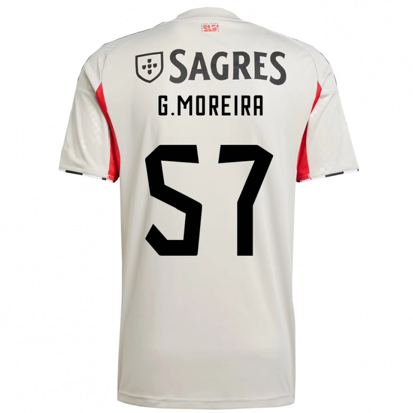 Danxen Hombre Camiseta Gonçalo Moreira #57 Blanco Roto Rojo 2ª Equipación 2025/26 La Camisa