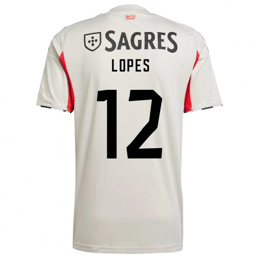 Danxen Hombre Camiseta Leonardo Lopes #12 Blanco Roto Rojo 2ª Equipación 2025/26 La Camisa