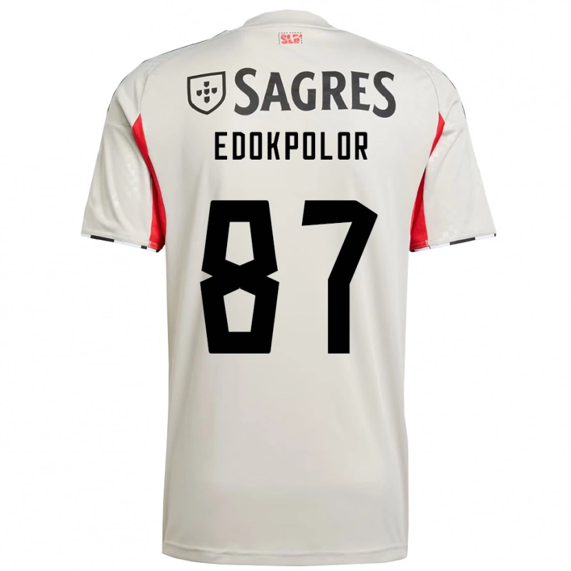 Danxen Hombre Camiseta Peter Edokpolor #87 Blanco Roto Rojo 2ª Equipación 2025/26 La Camisa