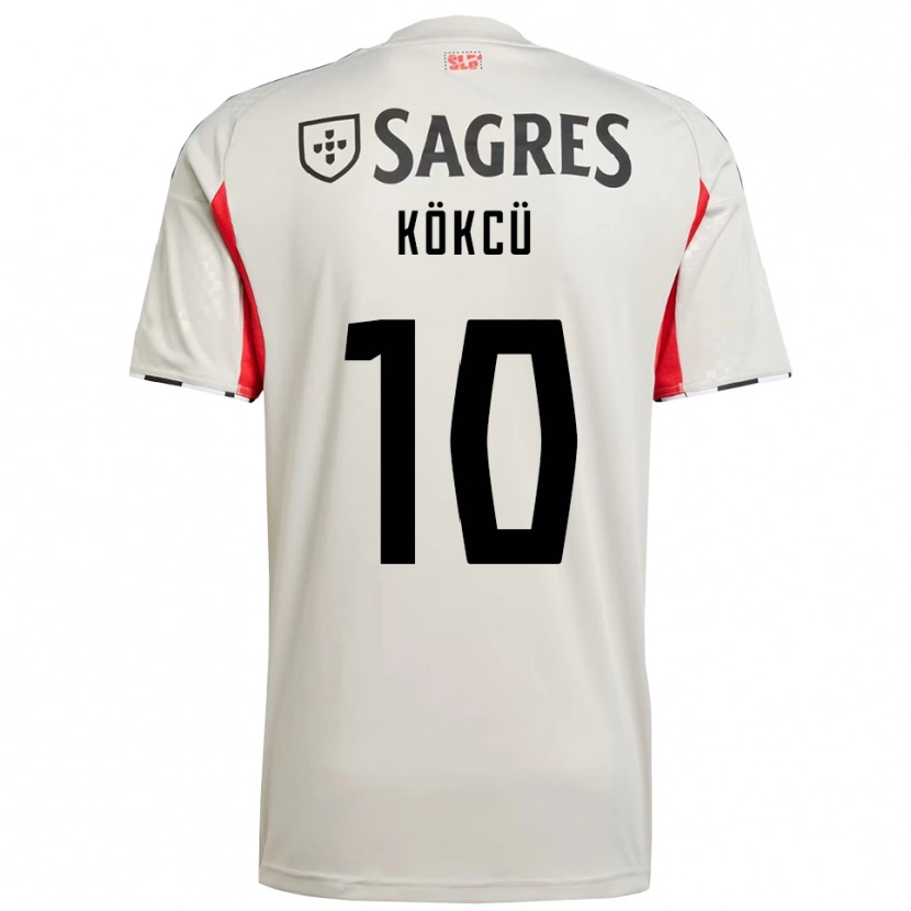 Danxen Hombre Camiseta Orkun Kokcu #10 Blanco Roto Rojo 2ª Equipación 2025/26 La Camisa