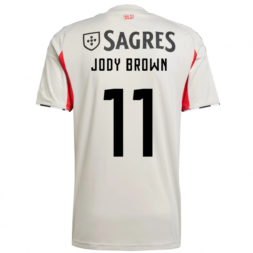 Danxen Hombre Camiseta Jody Brown #11 Blanco Roto Rojo 2ª Equipación 2025/26 La Camisa