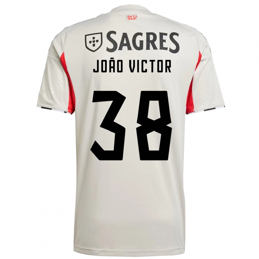Danxen Hombre Camiseta Joao Victor #38 Blanco Roto Rojo 2ª Equipación 2025/26 La Camisa