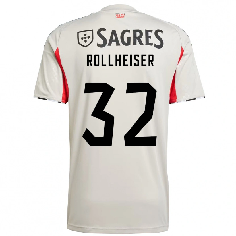 Danxen Hombre Camiseta Benjamín Rollheiser #32 Blanco Roto Rojo 2ª Equipación 2025/26 La Camisa