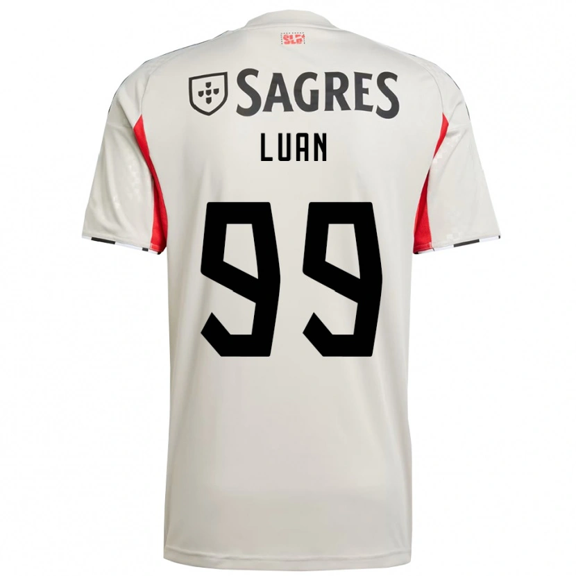 Danxen Hombre Camiseta Luan #99 Blanco Roto Rojo 2ª Equipación 2025/26 La Camisa