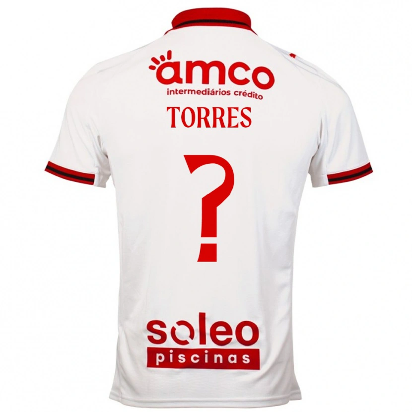 Danxen Hombre Camiseta Marco Torres #0 Blanco Rojo 2ª Equipación 2025/26 La Camisa