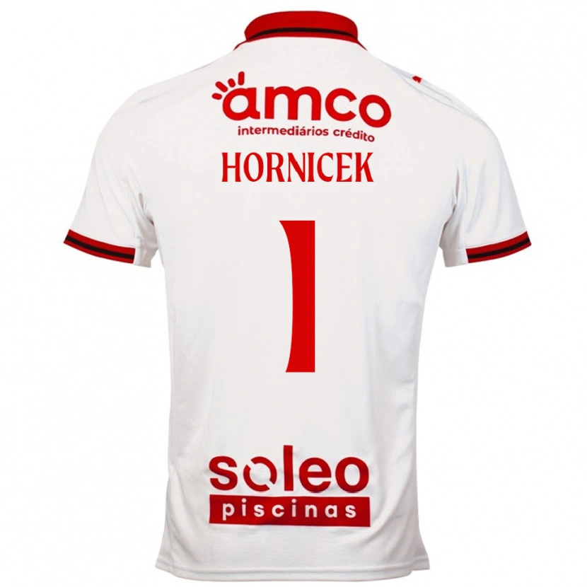 Danxen Hombre Camiseta Lukas Hornicek #1 Blanco Rojo 2ª Equipación 2025/26 La Camisa