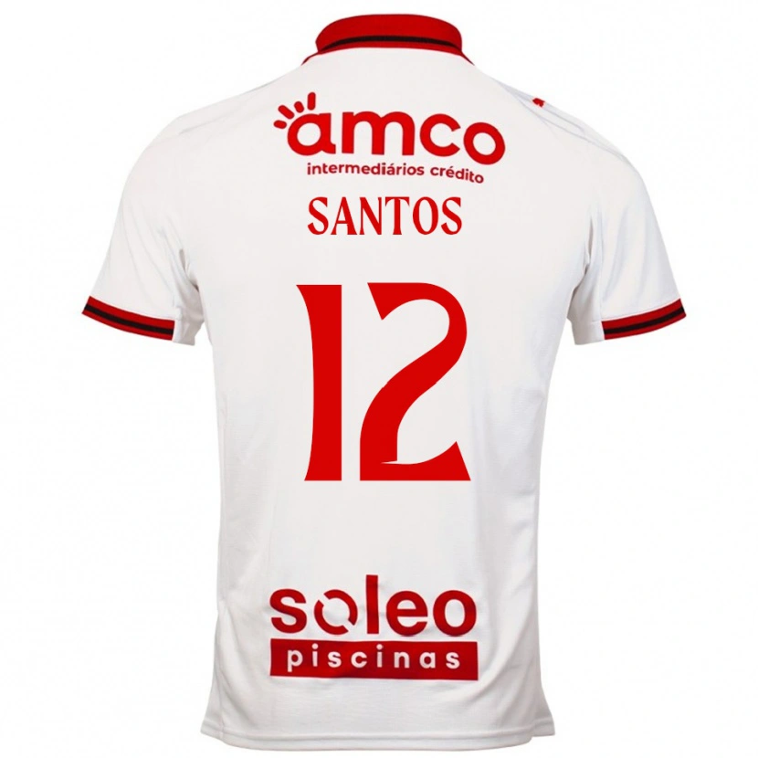 Danxen Hombre Camiseta Matheus Santos #12 Blanco Rojo 2ª Equipación 2025/26 La Camisa