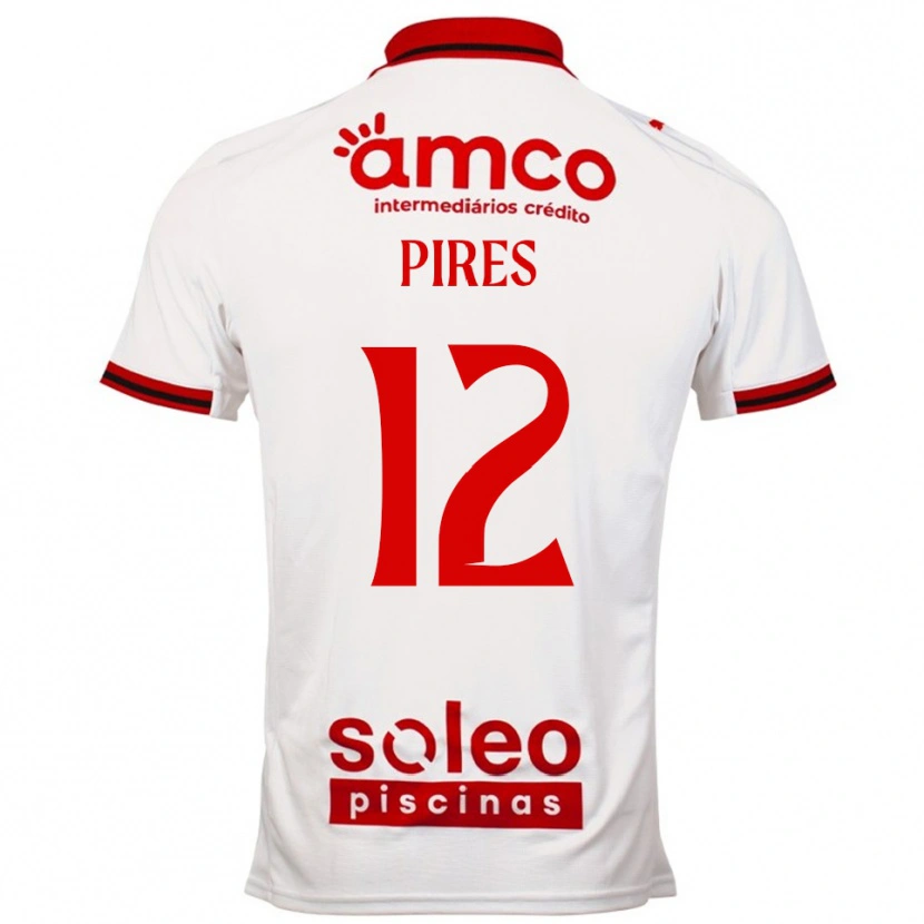Danxen Hombre Camiseta Hugo Pires #12 Blanco Rojo 2ª Equipación 2025/26 La Camisa