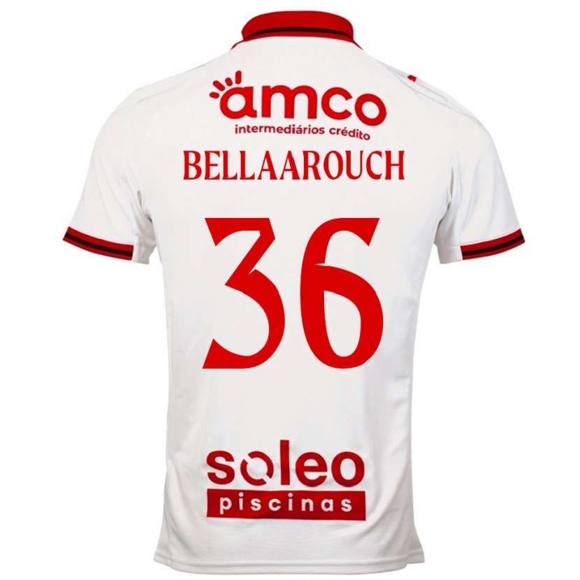 Danxen Hombre Camiseta Alaa Bellaarouch #36 Blanco Rojo 2ª Equipación 2025/26 La Camisa