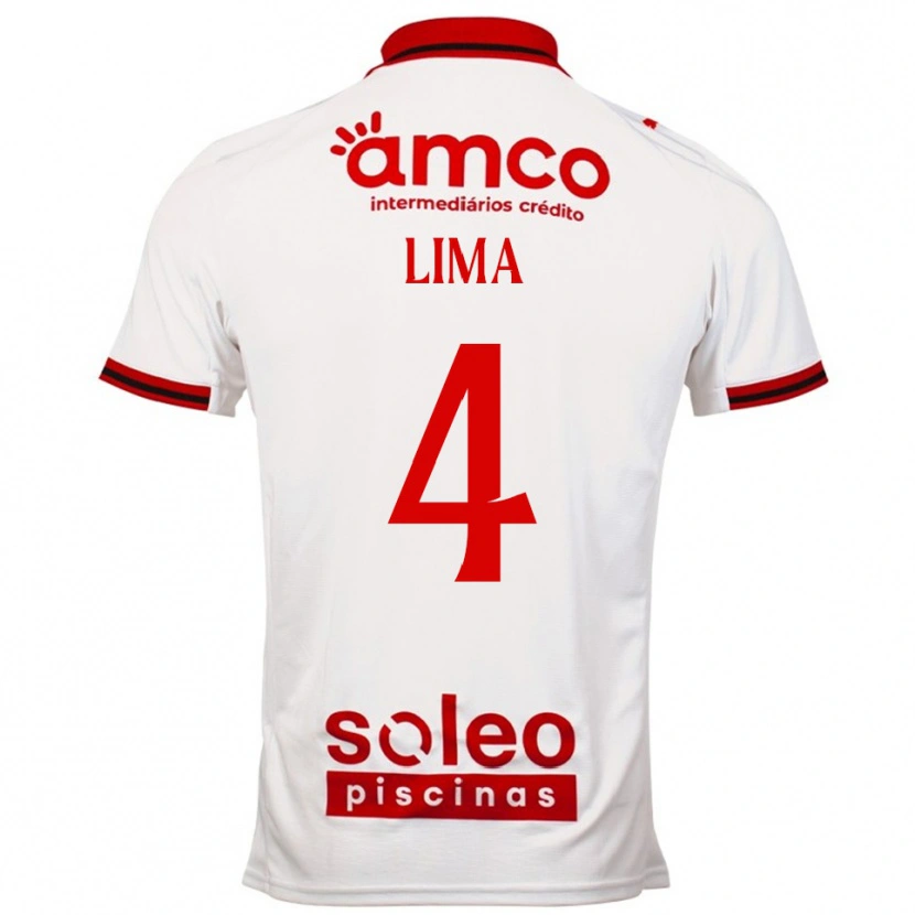 Danxen Hombre Camiseta Guilherme Lima #4 Blanco Rojo 2ª Equipación 2025/26 La Camisa