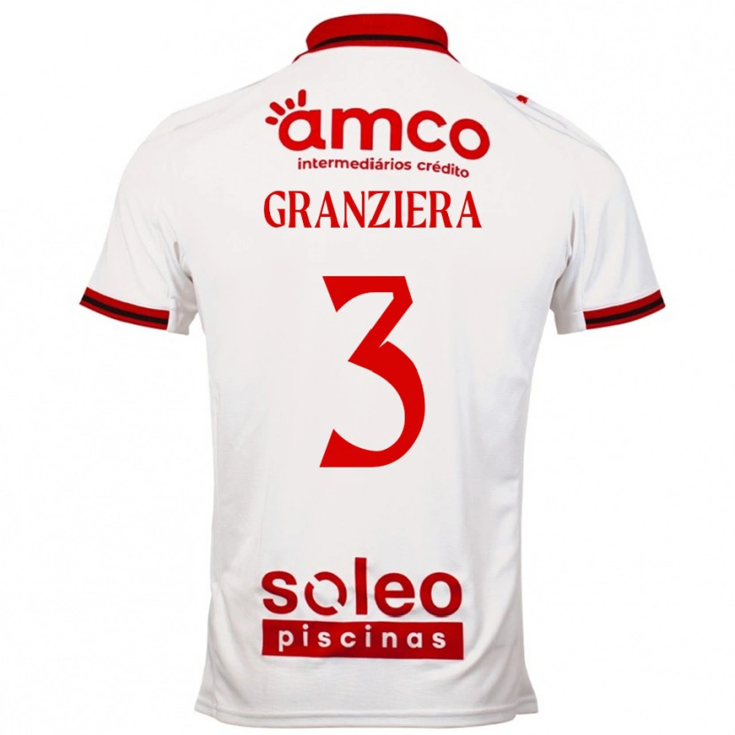 Danxen Hombre Camiseta Emanuele Granziera #3 Blanco Rojo 2ª Equipación 2025/26 La Camisa