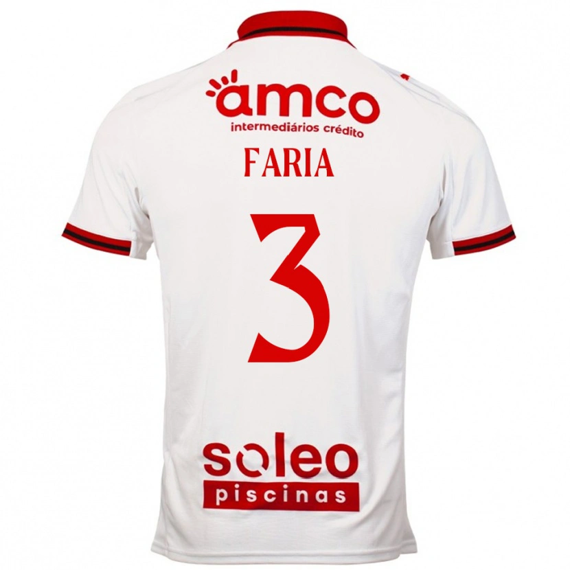 Danxen Hombre Camiseta Hélder Faria #3 Blanco Rojo 2ª Equipación 2025/26 La Camisa