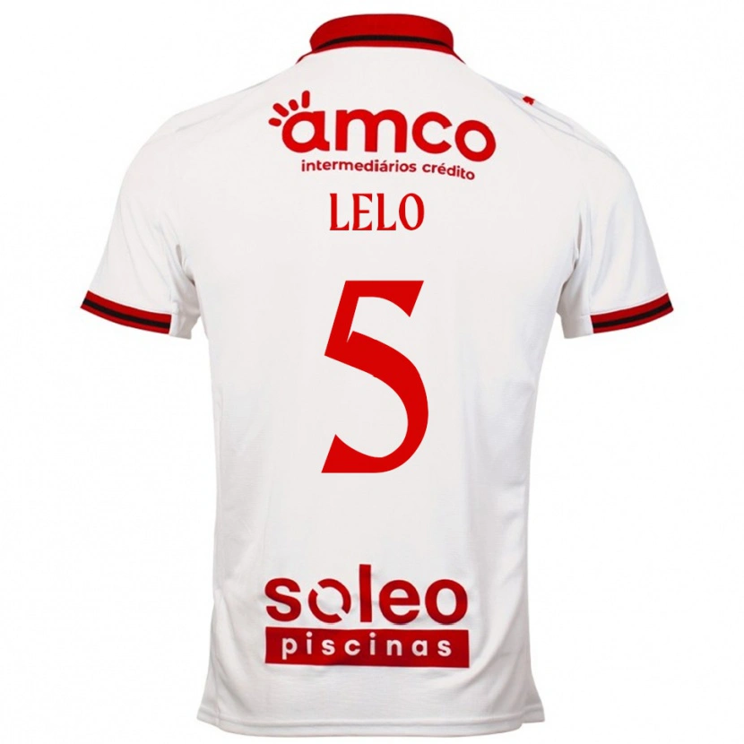 Danxen Hombre Camiseta Leonardo Lelo #5 Blanco Rojo 2ª Equipación 2025/26 La Camisa