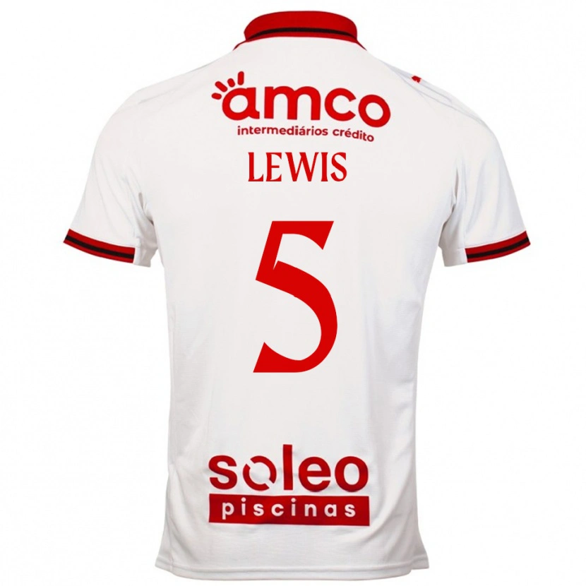 Danxen Hombre Camiseta Leah Lewis #5 Blanco Rojo 2ª Equipación 2025/26 La Camisa
