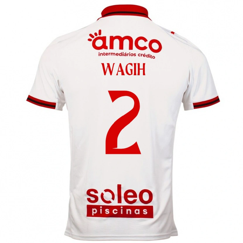 Danxen Hombre Camiseta Youssef Wagih #2 Blanco Rojo 2ª Equipación 2025/26 La Camisa