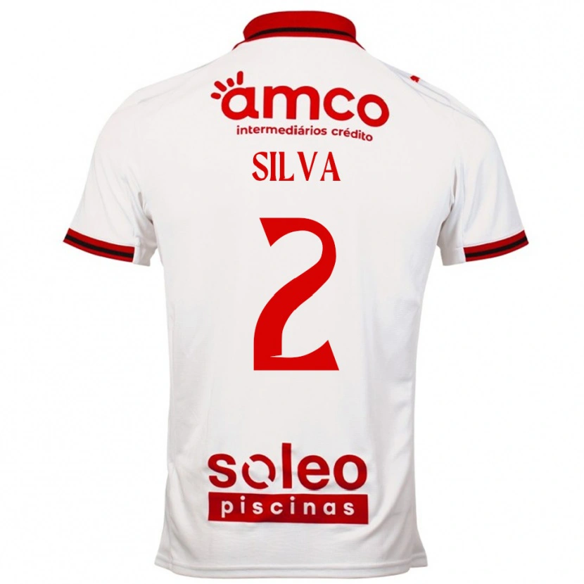 Danxen Hombre Camiseta Lourenço Silva #2 Blanco Rojo 2ª Equipación 2025/26 La Camisa