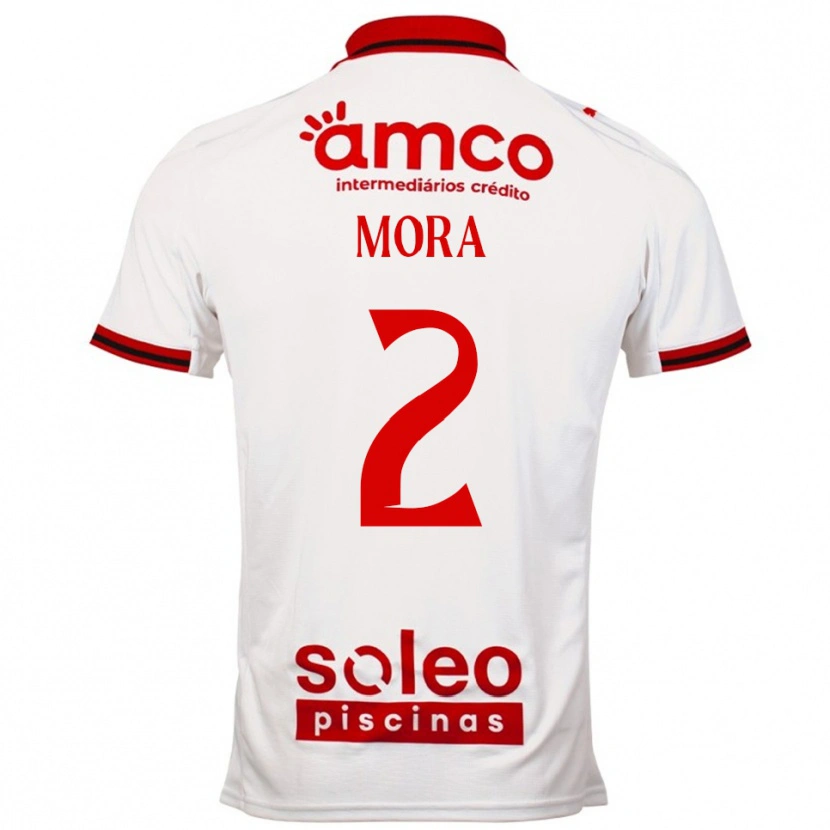 Danxen Hombre Camiseta Carlos Ziad Mora #2 Blanco Rojo 2ª Equipación 2025/26 La Camisa