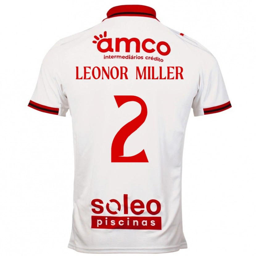 Danxen Hombre Camiseta Maria Leonor Miller #2 Blanco Rojo 2ª Equipación 2025/26 La Camisa