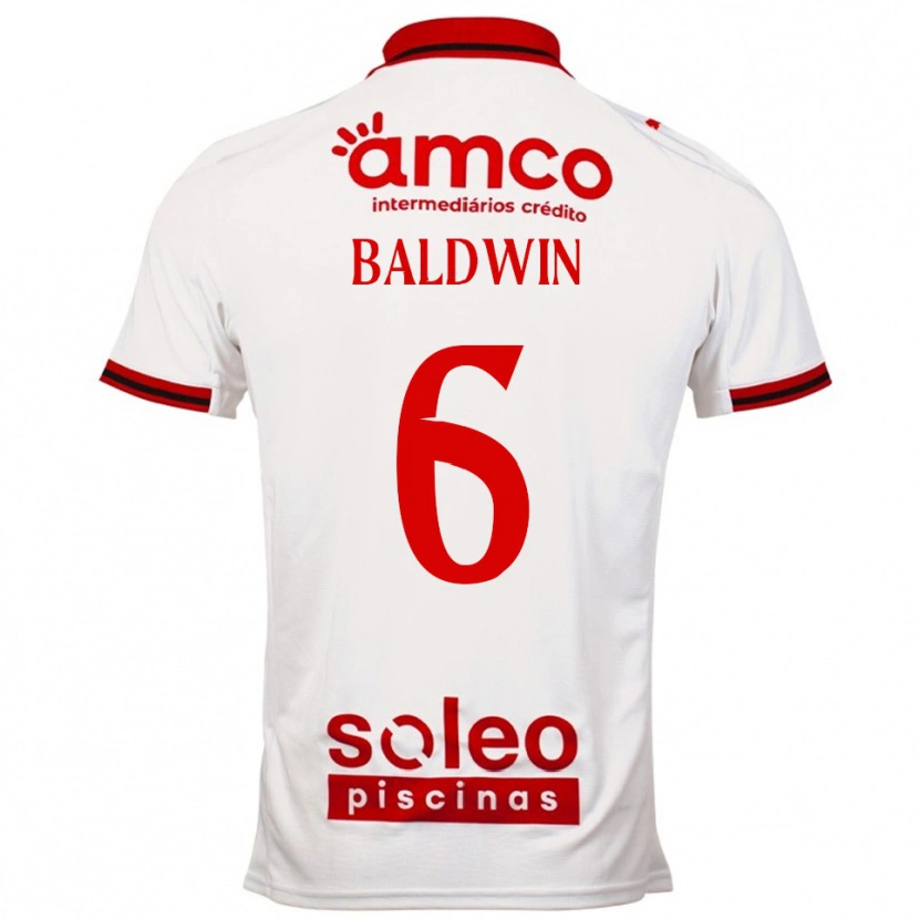 Danxen Hombre Camiseta Carlyn Baldwin #6 Blanco Rojo 2ª Equipación 2025/26 La Camisa