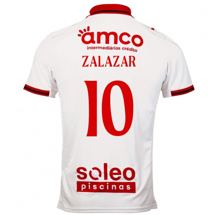 Danxen Hombre Camiseta Rodrigo Zalazar #10 Blanco Rojo 2ª Equipación 2025/26 La Camisa