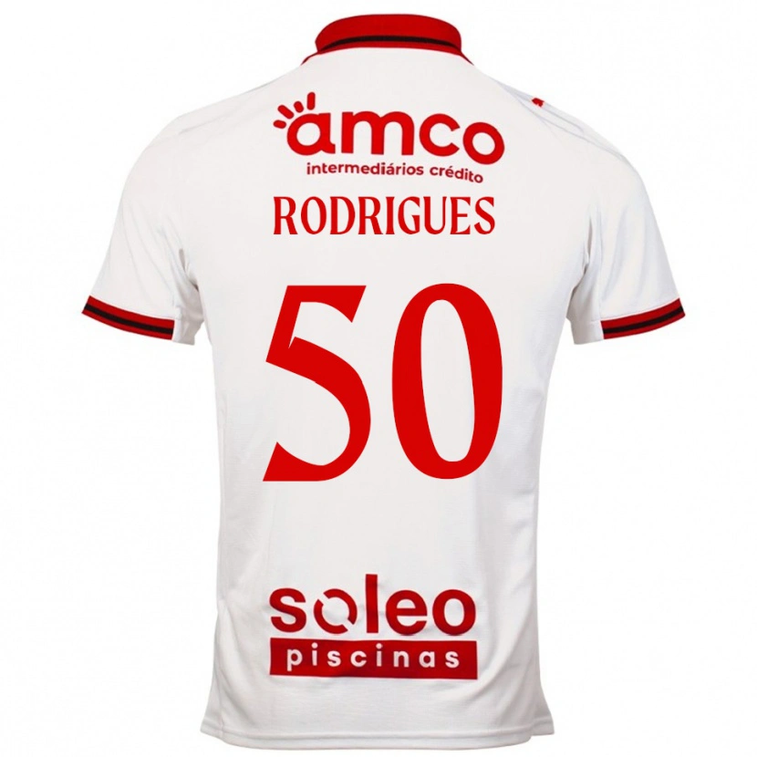 Danxen Hombre Camiseta Diego Rodrigues #50 Blanco Rojo 2ª Equipación 2025/26 La Camisa