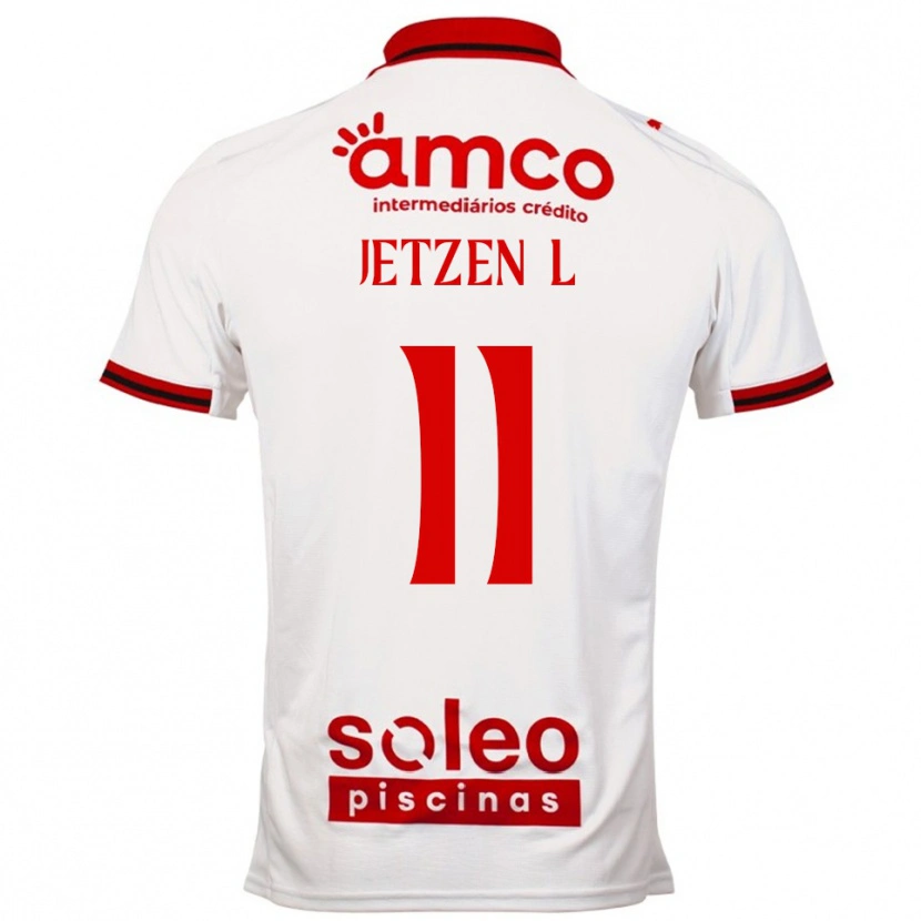 Danxen Hombre Camiseta Jetzen Lopez #11 Blanco Rojo 2ª Equipación 2025/26 La Camisa
