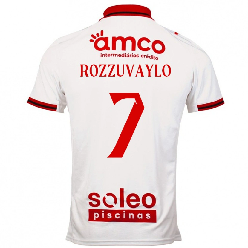 Danxen Hombre Camiseta Dani Rozzuvaylo #7 Blanco Rojo 2ª Equipación 2025/26 La Camisa