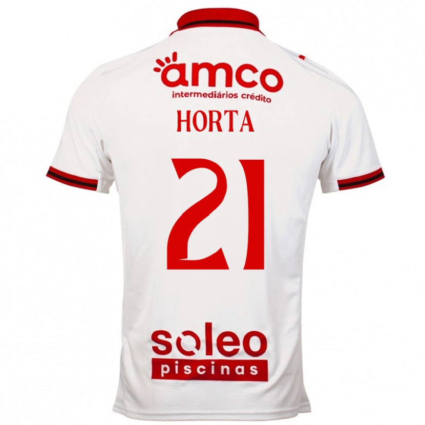 Danxen Hombre Camiseta Ricardo Horta #21 Blanco Rojo 2ª Equipación 2025/26 La Camisa